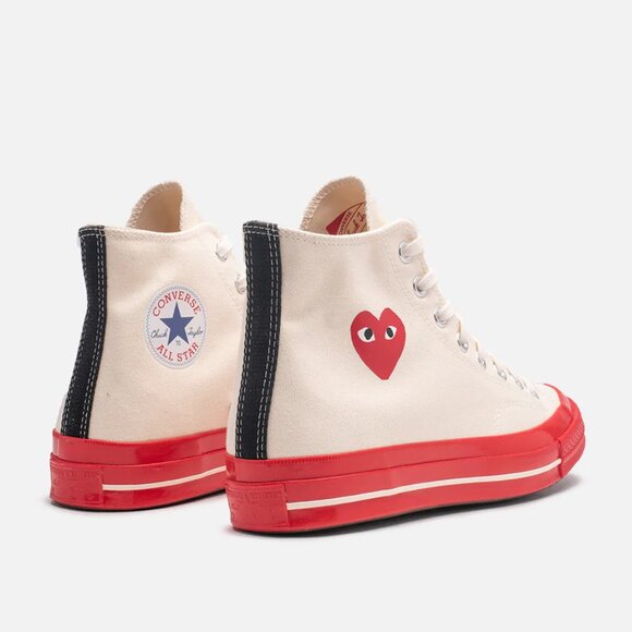 Converse x Comme des Garcons PLAY Chuck High-Top Sneakers. Mens 10 / Womens 12. - Picture 7 of 7